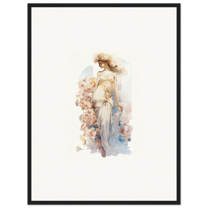 Elegant woman in a flowing dress, perfect for dream amusements room decoration canvas print