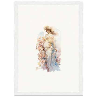 Watercolor painting of an elegant woman in a dress for dream amusements canvas print