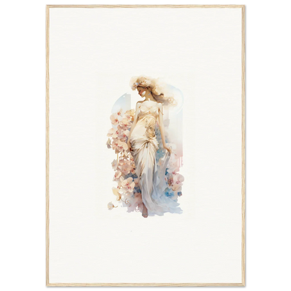 Watercolor painting of an elegant woman for dreamy room decoration canvas print