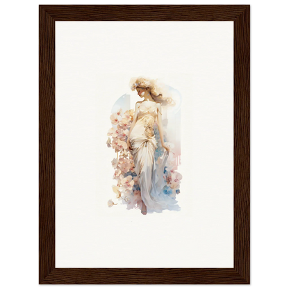 Watercolor canvas print of an ethereal woman, perfect for dream amusements room decoration