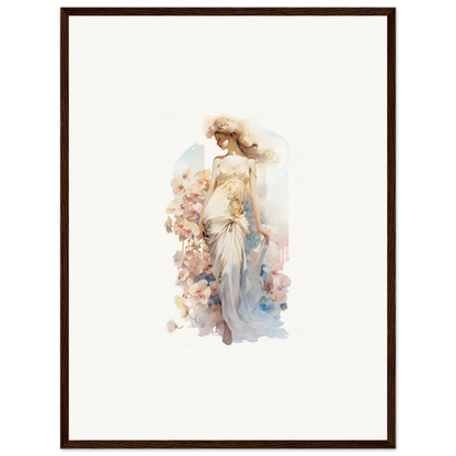 Watercolor painting of an elegant woman, perfect for dream amusements and room decoration