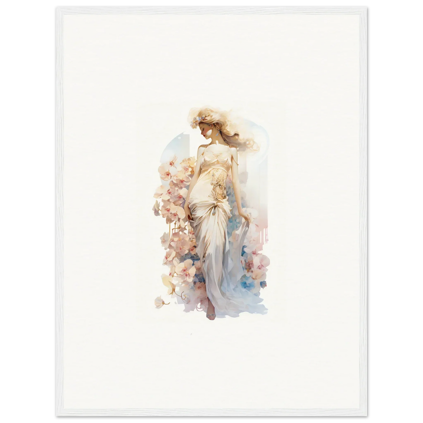 Watercolor canvas print of an elegant woman, perfect for dream amusements room decoration