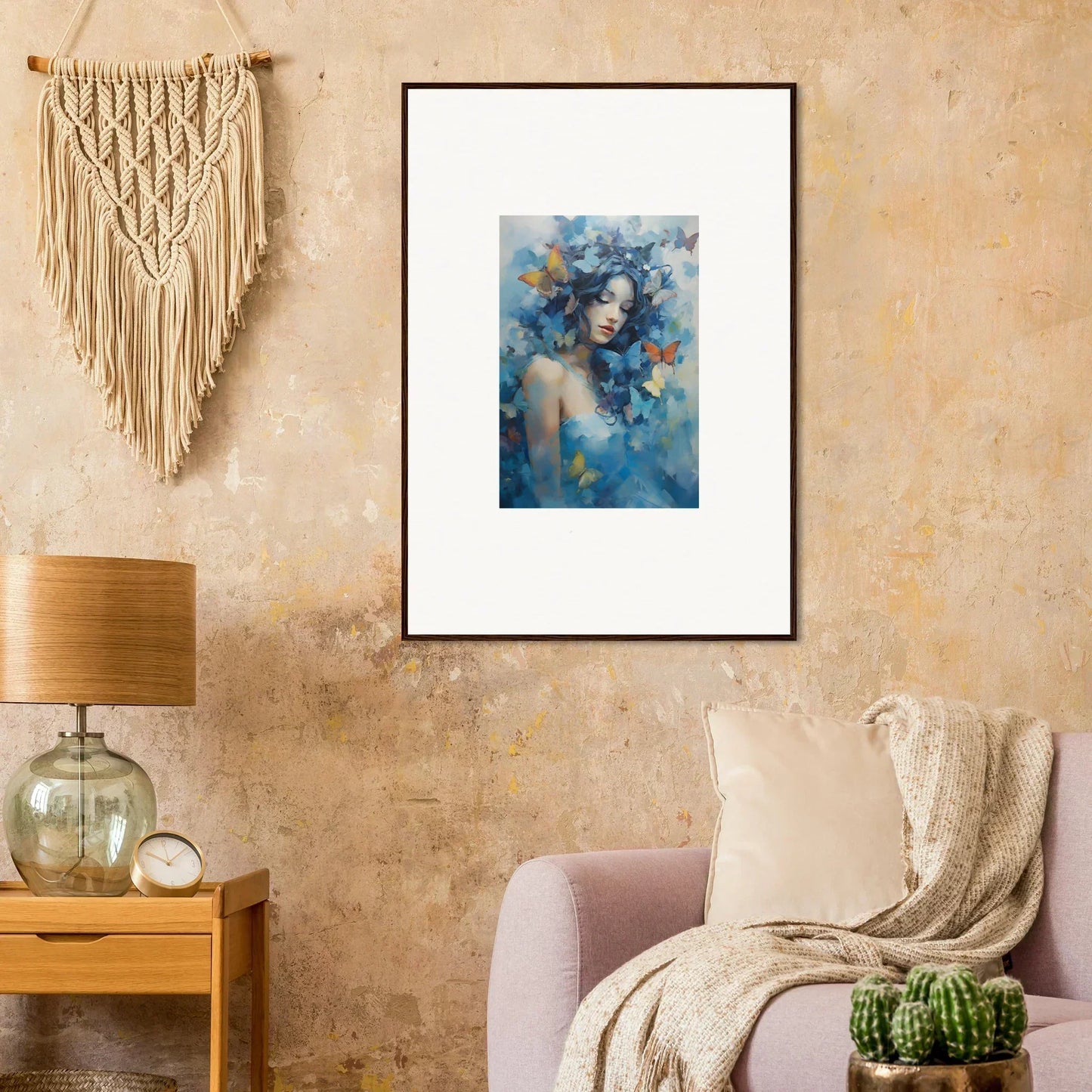 Framed wall art of a dreamy portrait for stylish room decor in Dream Rhapsody theme