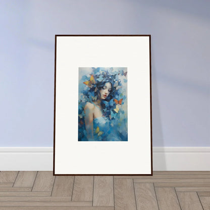 Framed wall art featuring blue tones and butterflies, perfect for dream rhapsody room decor