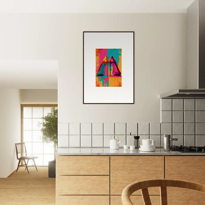 Colorful geometric canvas print wall art for cool room decoration vibes