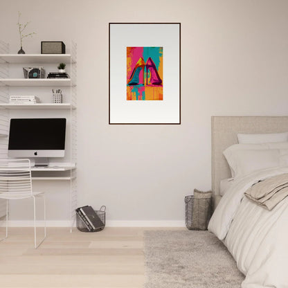 Colorful geometric wall art canvas print for trendy room decoration