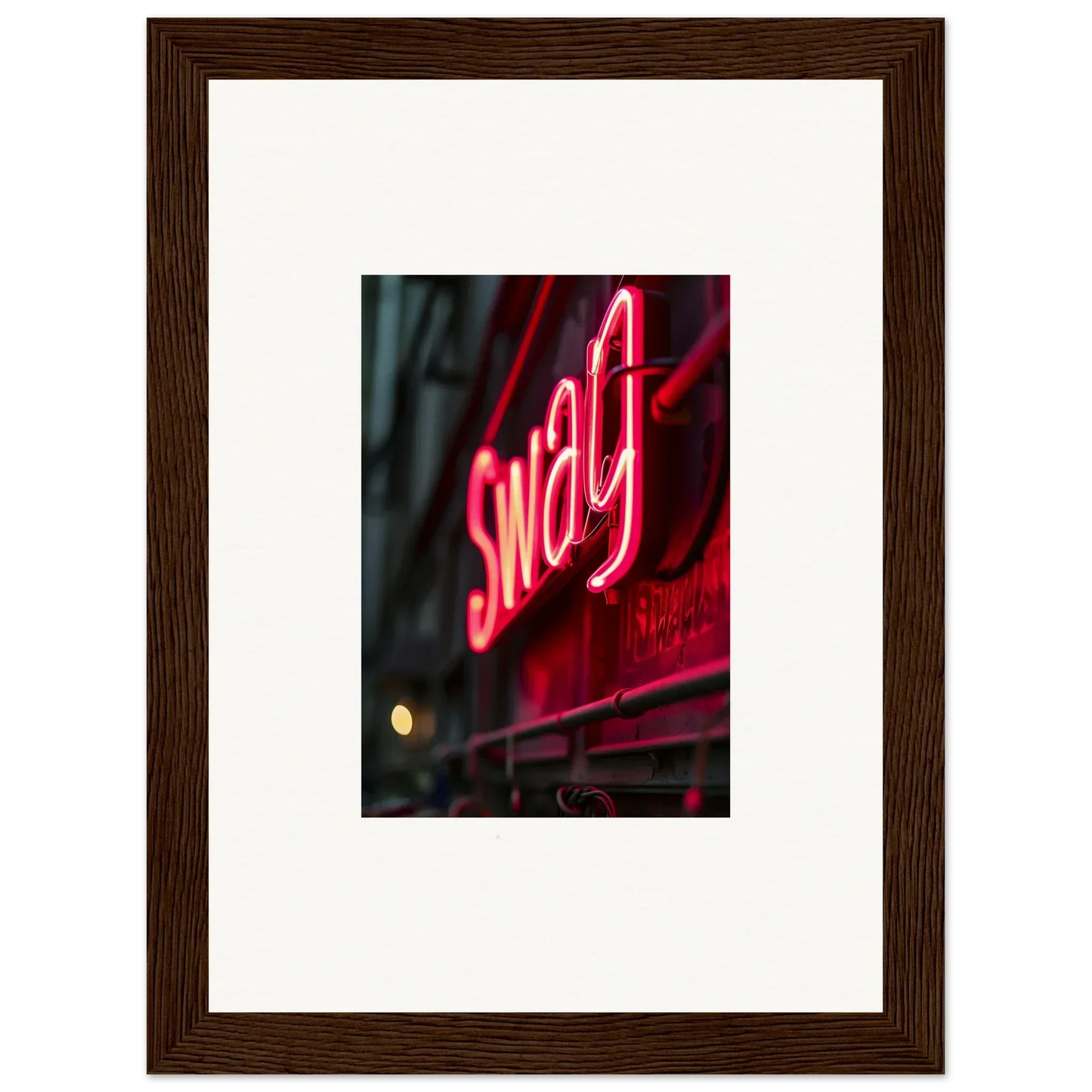 Neon sign with Swag in red letters, perfect for Night Vibrance room decor