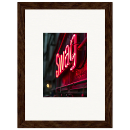 Neon sign with Swag in red letters, perfect for Night Vibrance room decor