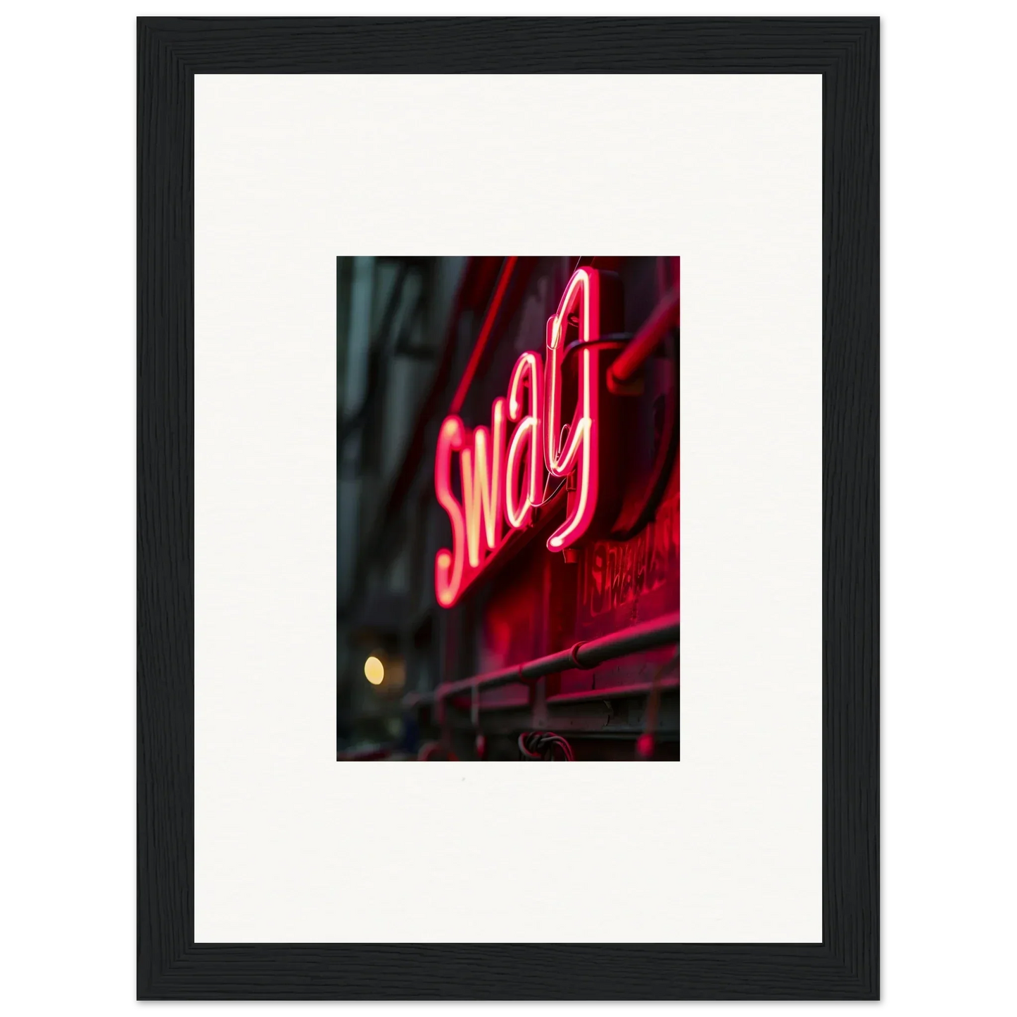 Neon red Swag sign glowing as vibrant room decor in Lucid Night Vibrance collection