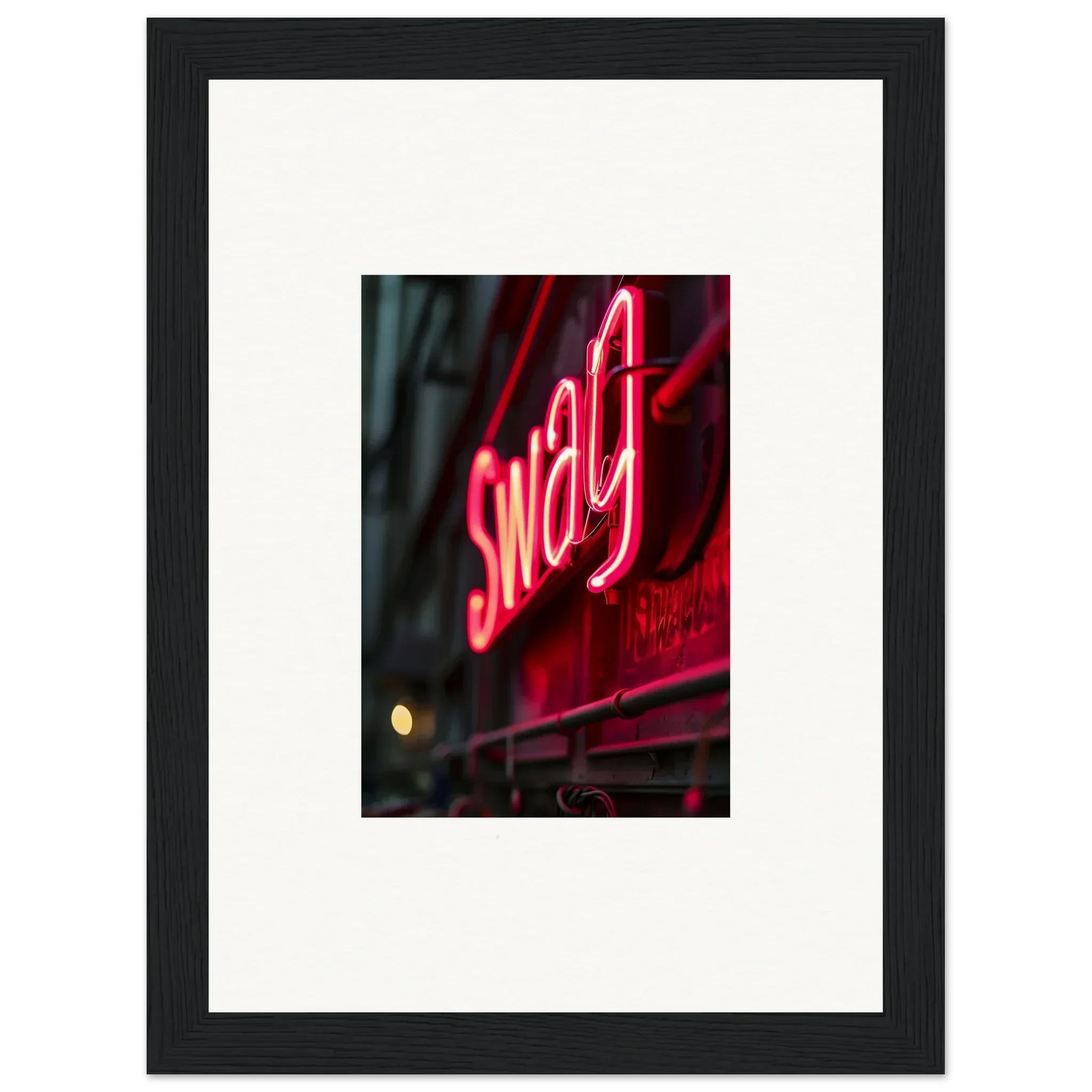 Neon red Swag sign glowing as vibrant room decor in Lucid Night Vibrance collection