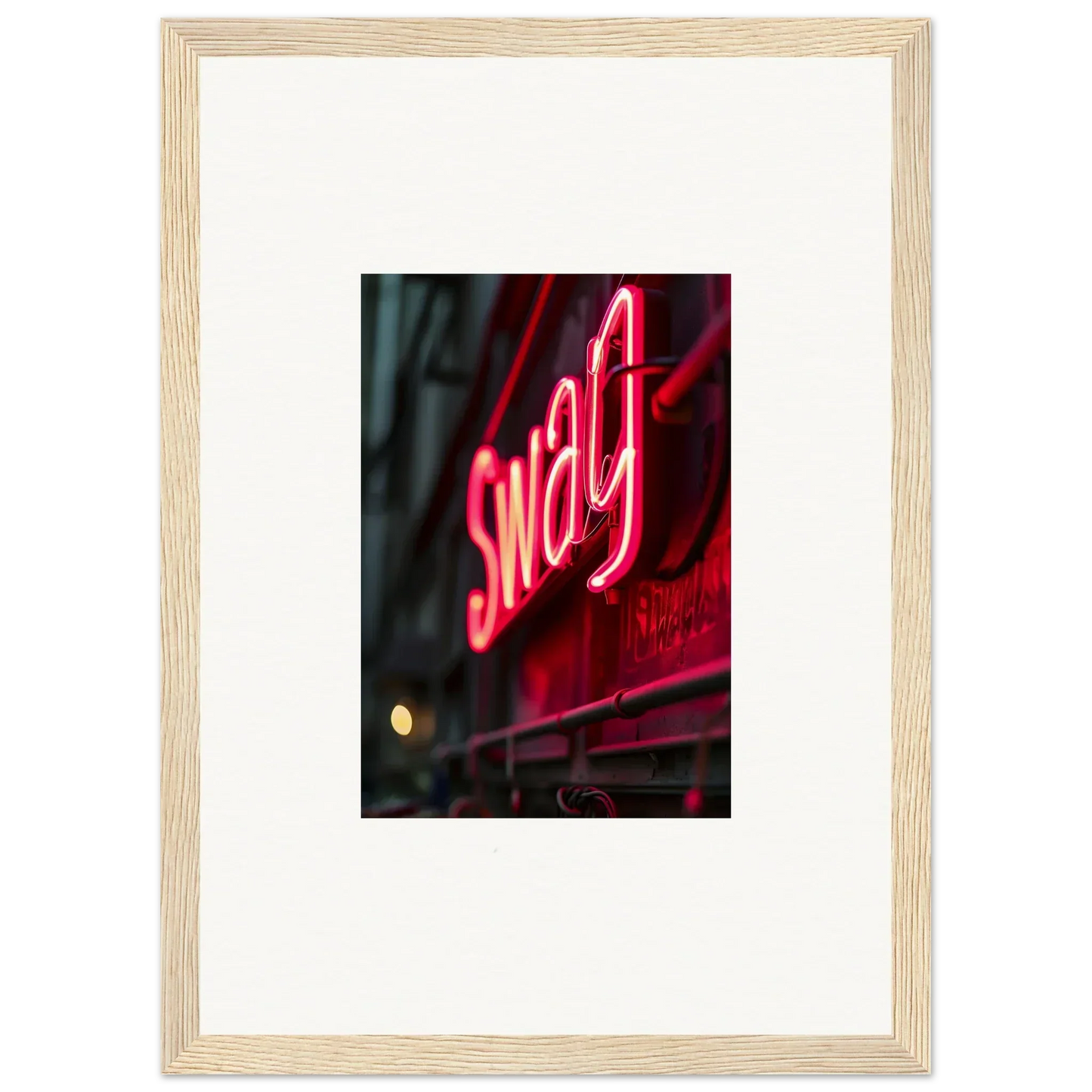 Glowing red neon sign spelling Swag for stylish night vibrance room decor