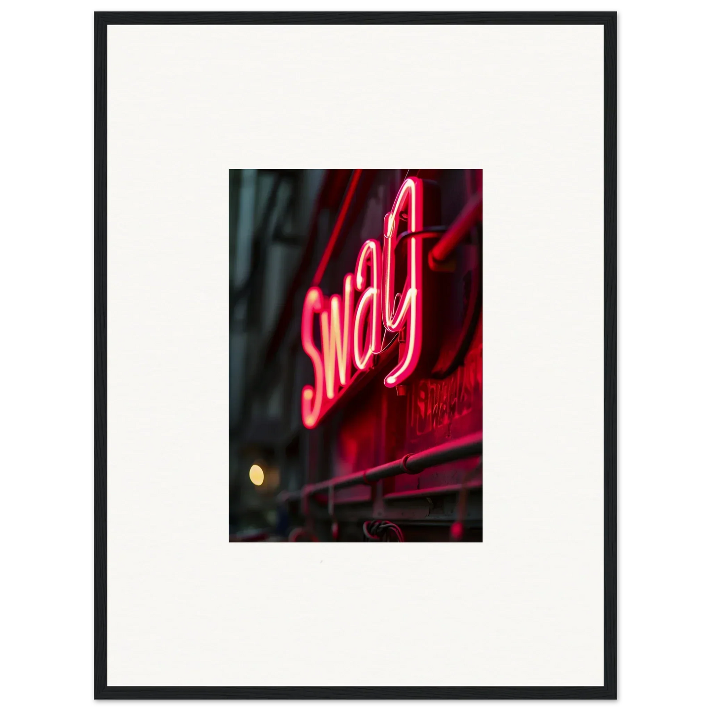 Neon Swag sign in red for vibrant room decor and framed wall art options