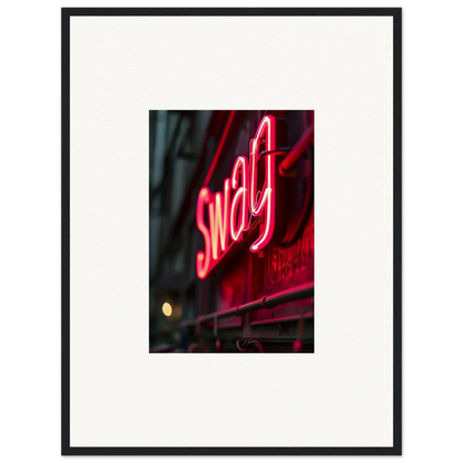 Neon Swag sign in red for vibrant room decor and framed wall art options