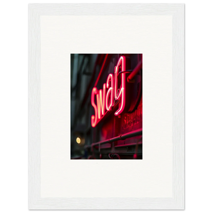 Glowing red neon sign reading Swag for stylish night vibrance room decor