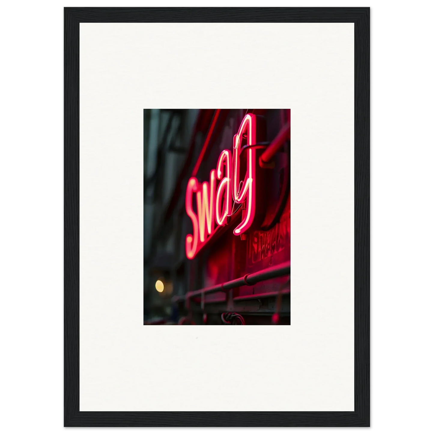 Neon red Swag sign glowing beautifully, perfect for night vibrance room decor