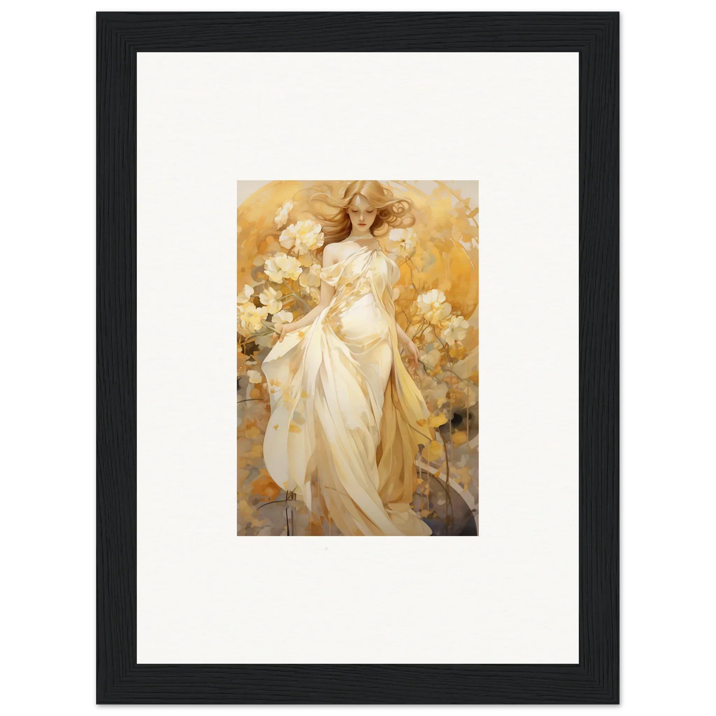 Framed canvas print of an ethereal woman in a silk dream for stunning room decoration