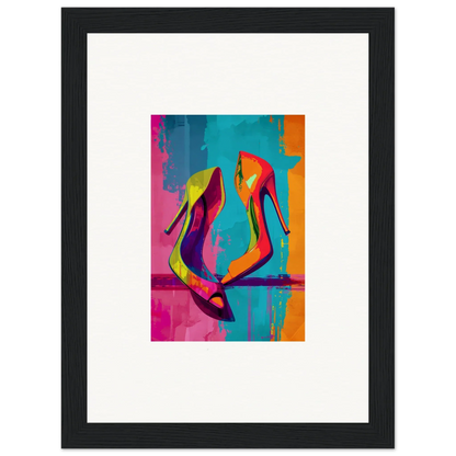 Colorful abstract painting of high-heeled shoes, perfect for room decoration canvas print