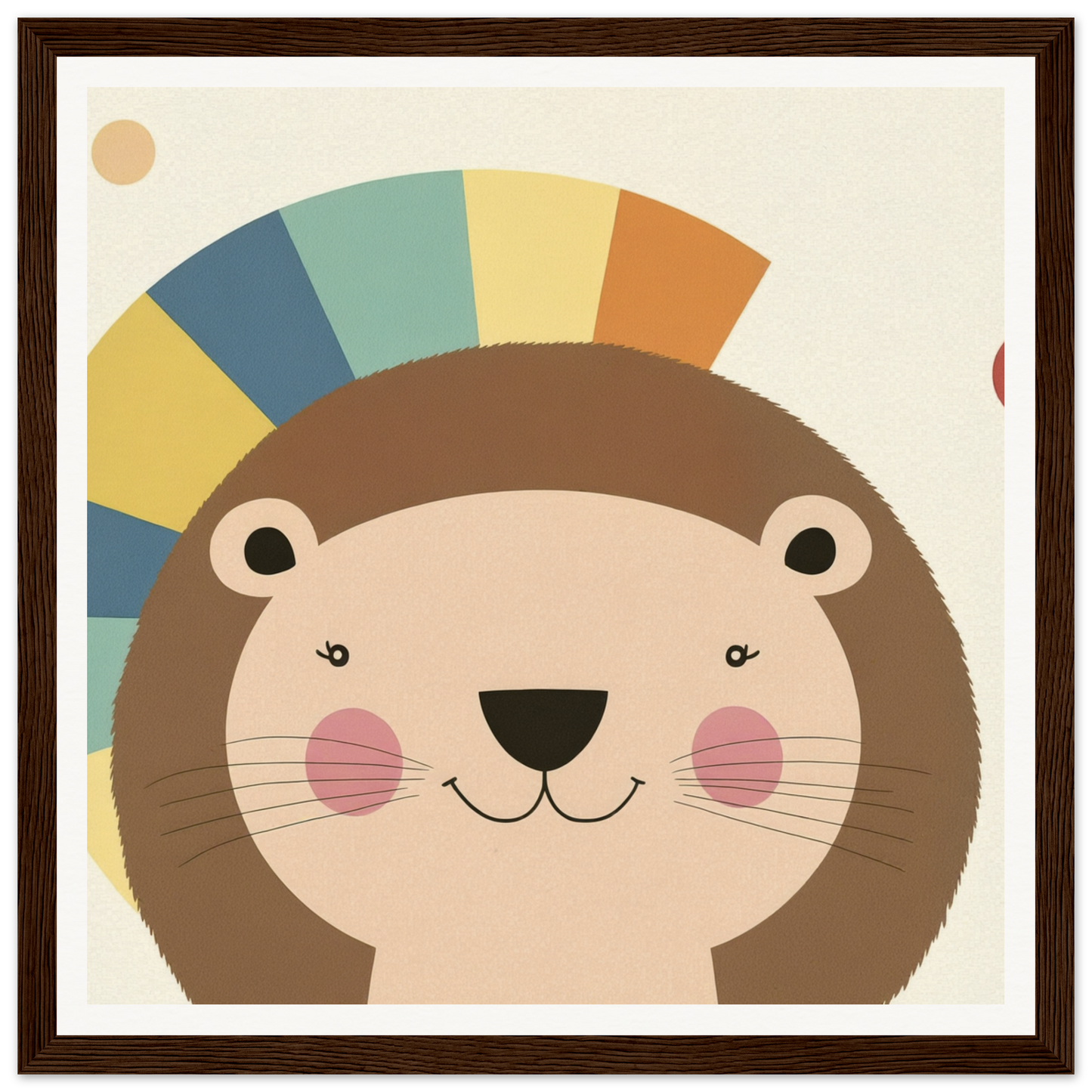 Smiling cartoon otter with rosy cheeks and vibrant fan pattern for Luminous Mane Whisper