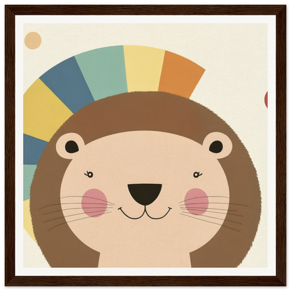 Smiling cartoon otter with rosy cheeks and vibrant fan pattern for Luminous Mane Whisper