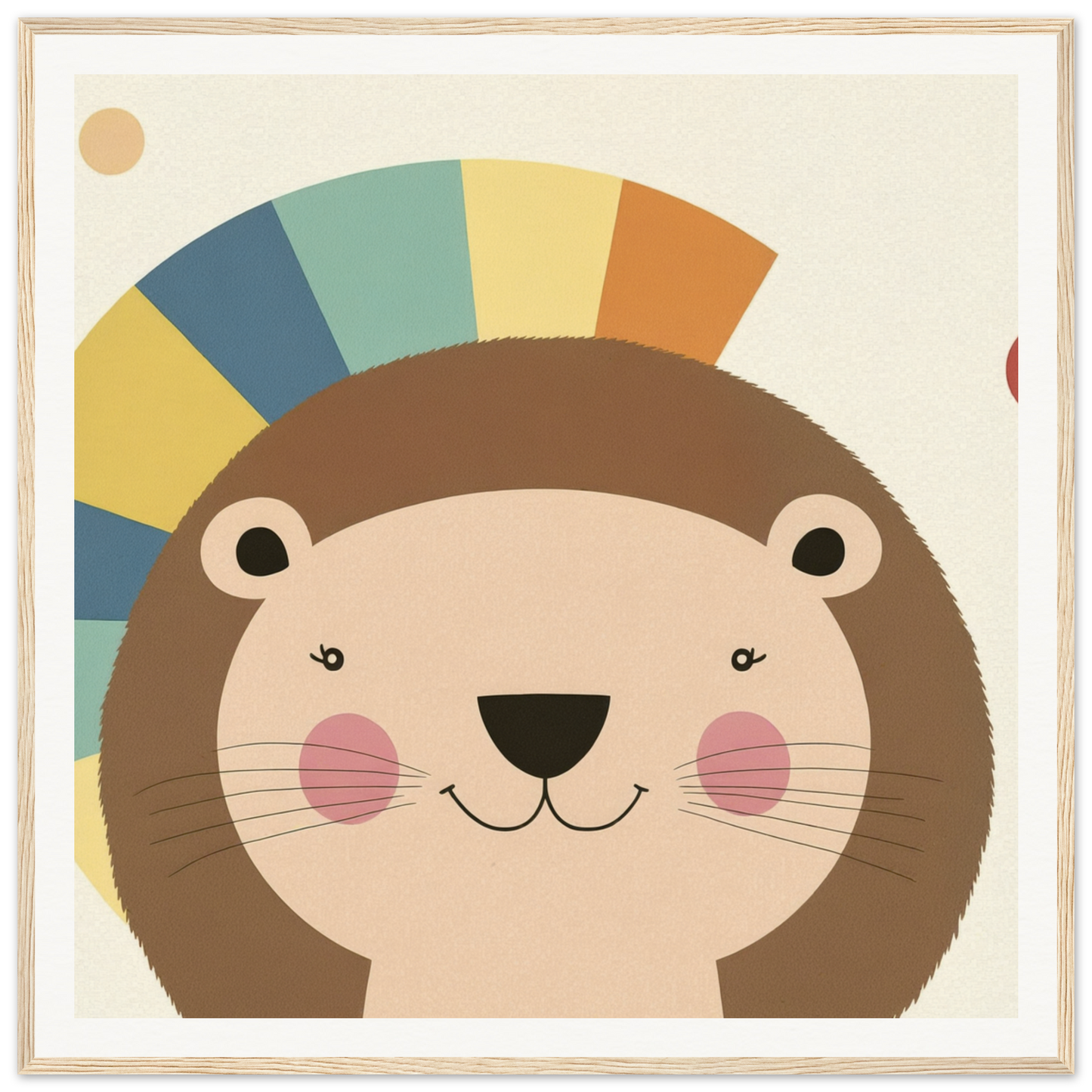 Cute cartoon otter with rosy cheeks and rainbow arc in Luminous Mane Whisper product
