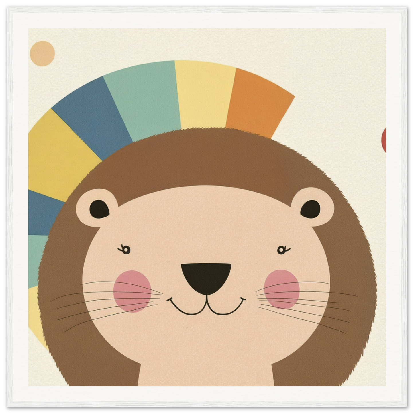 Cute cartoon otter with rosy cheeks and rainbow fan pattern in Luminous Mane Whisper