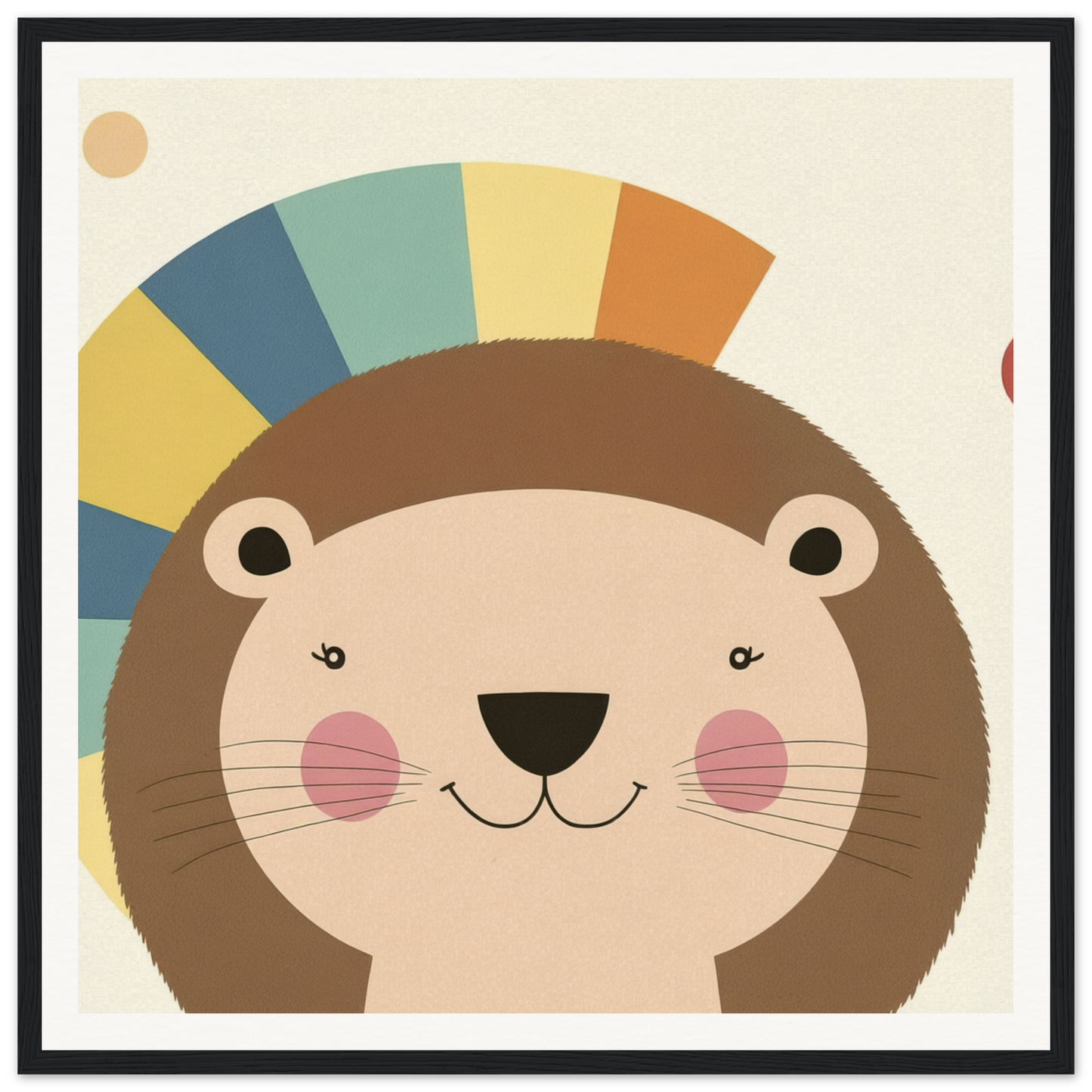 Cute cartoon otter with rosy cheeks and rainbow fan pattern for Luminous Mane Whisper