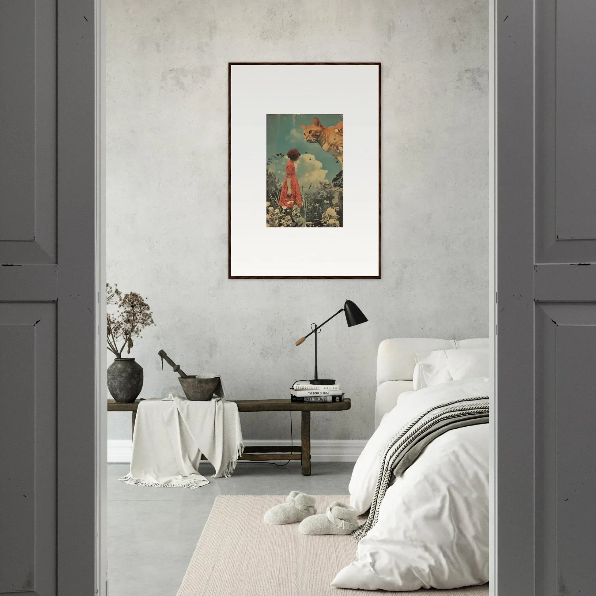 Framed canvas print of Luminous Meadows Serenade brightening up a cozy room decoration