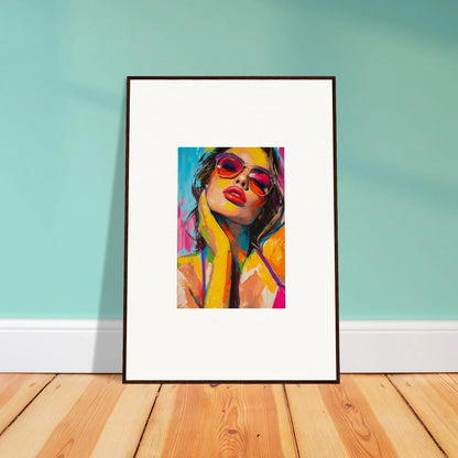 Framed colorful portrait of a person in sunglasses for a vibrant room decoration