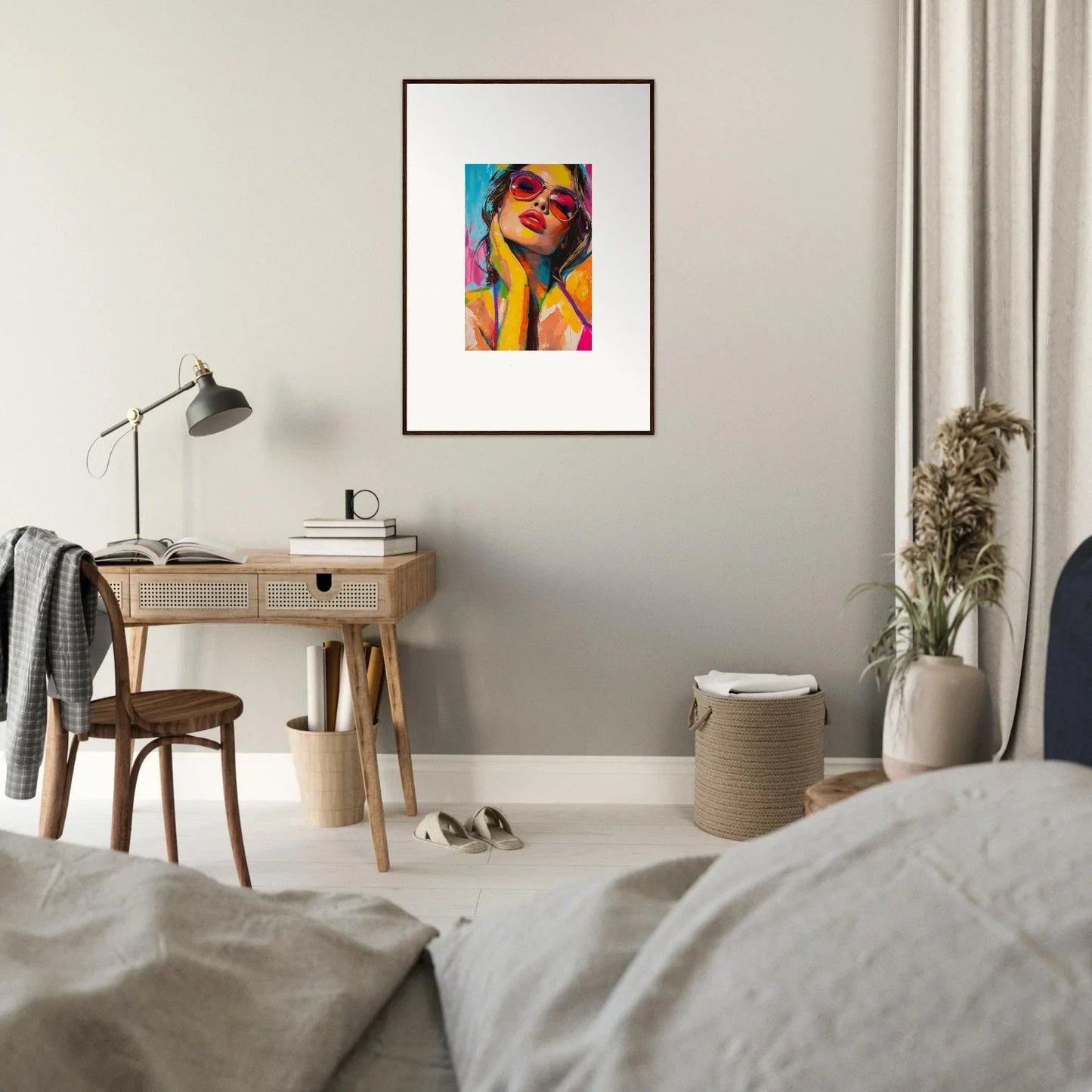 Vibrant canvas print showcasing a colorful portrait for a unique mind prism room decoration