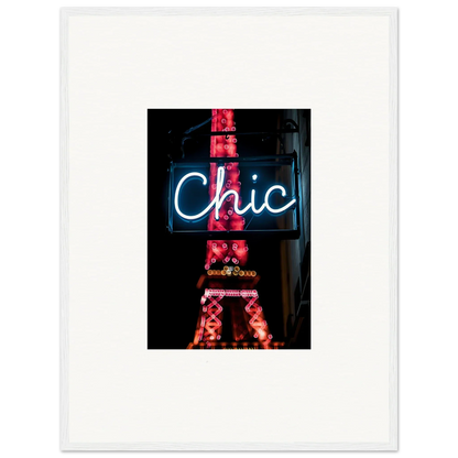 Chic neon sign with red Eiffel Tower for stylish Paris dreams room decor