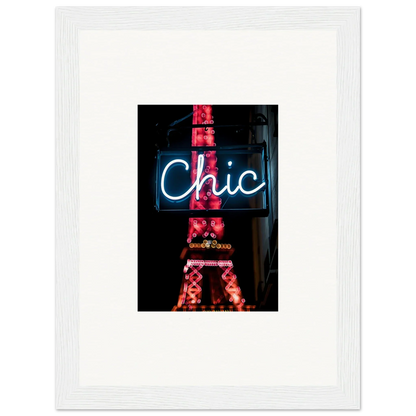 Chic neon sign with Eiffel Tower, perfect for Paris dreams room decor or framed wall art