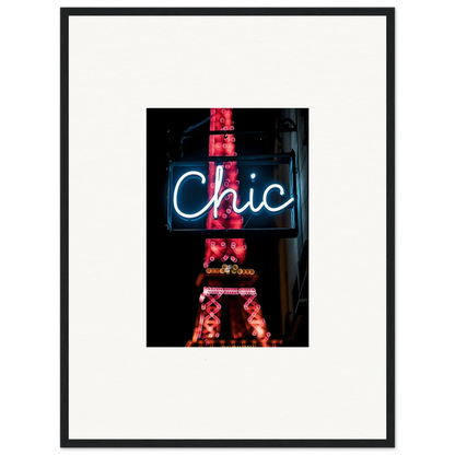 Neon Chic sign with red Eiffel Tower, perfect for Paris Dreams room decor or framed wall art