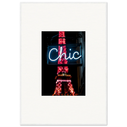 Neon Chic sign with illuminated Eiffel Tower in Paris Dreams room decor art