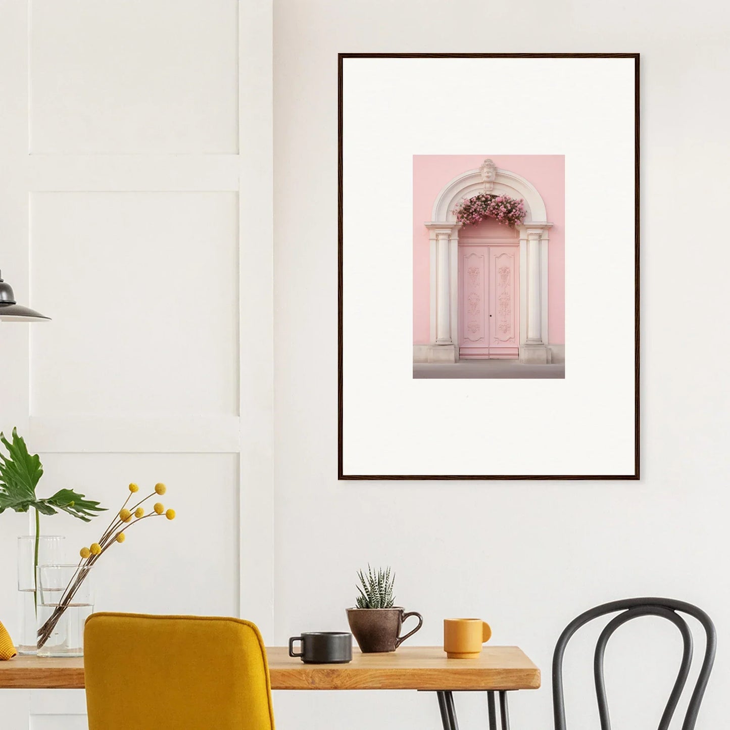 Framed wall art of a pink ornate doorway in Luminous Pastel Dreams special edition