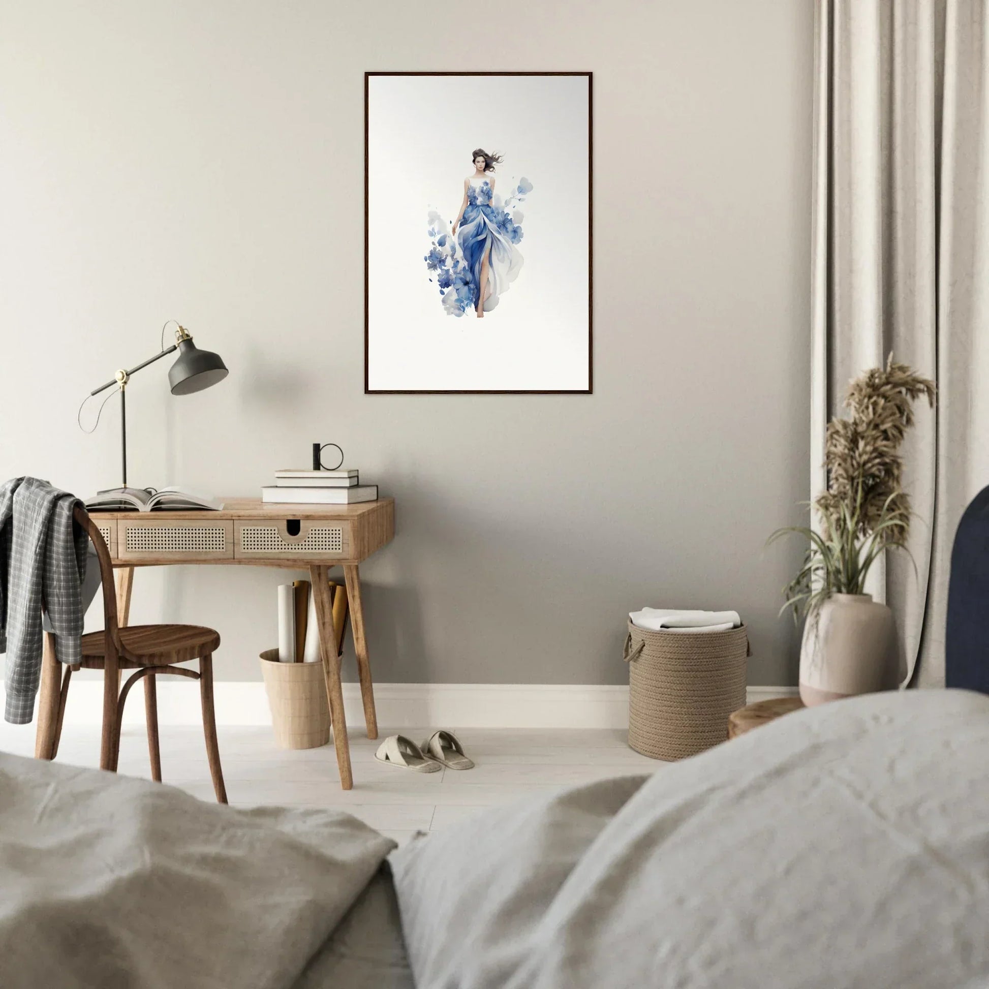 Framed watercolor ballet dancer canvas print for stunning room decoration in Art Symphony