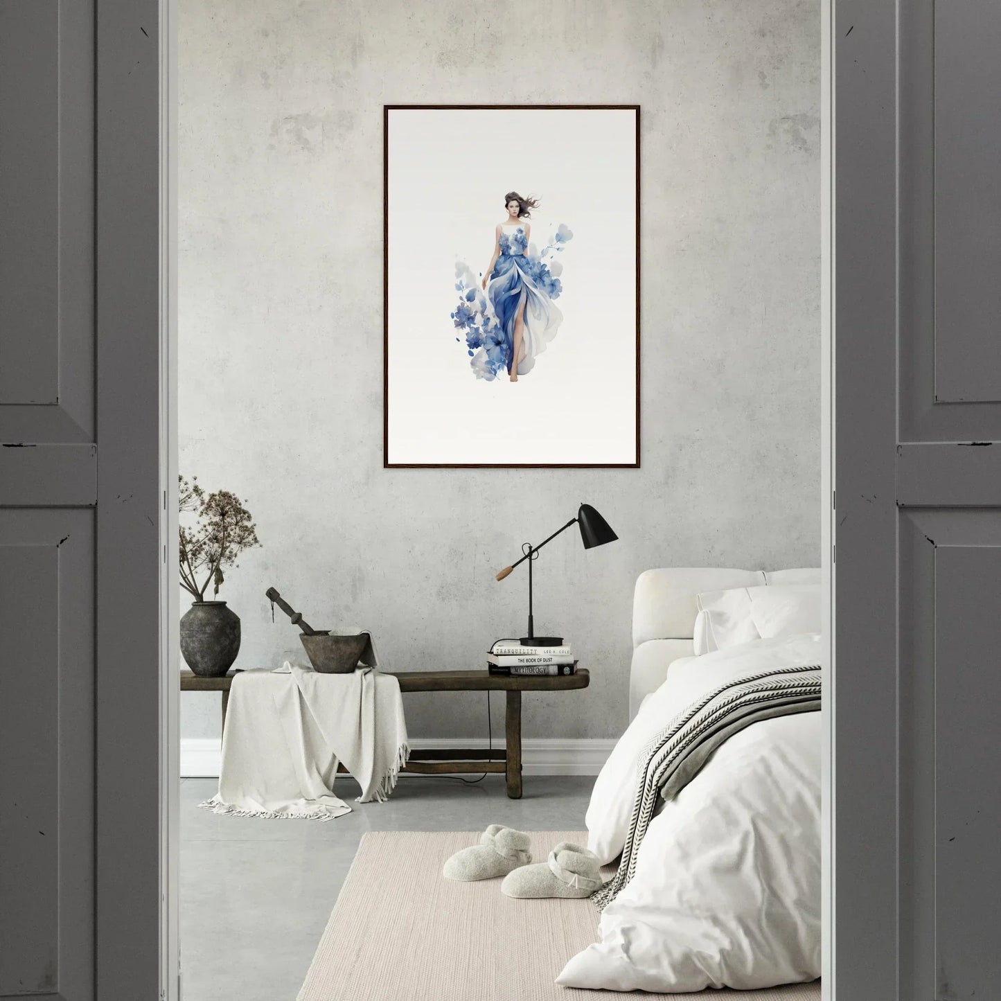 Framed watercolor figure art symphony canvas print perfect for room decoration