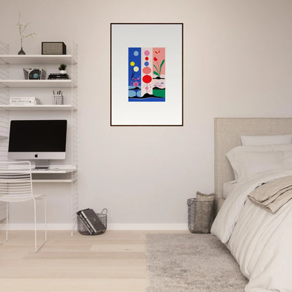 Colorful abstract artwork in a frame for trendy room decoration with Bakka SunsetThreads