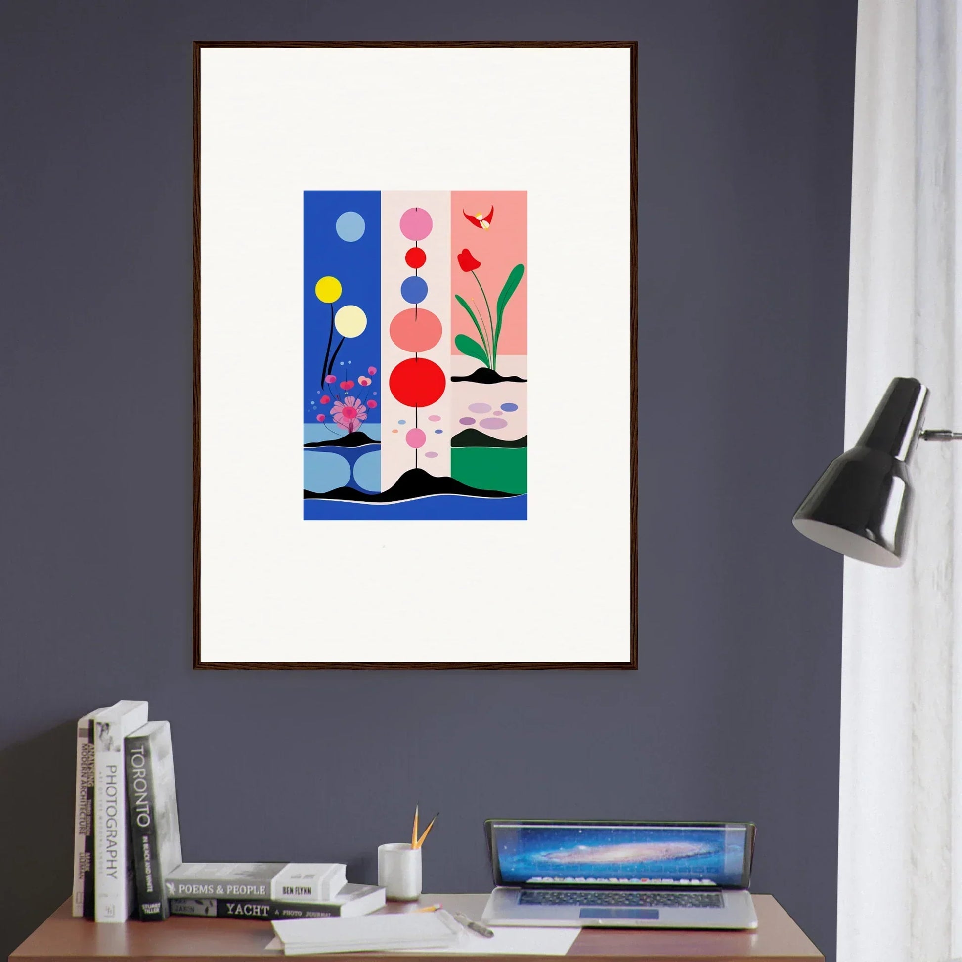 Colorful abstract geometric art print for room decoration by Bakka SunsetThreads