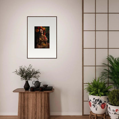 Framed Lush Dawn Wildfire artwork mounted on a wall, perfect for any space