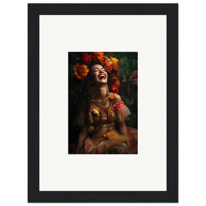 Artistic photograph of joyful laughter with vibrant autumn flowers from Lush Dawn Wildfire