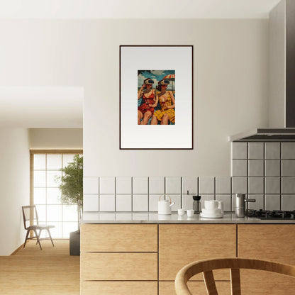 Framed colorful canvas print of figures for unique room decoration in parallel realities