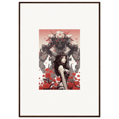 Framed canvas print of a woman with a dark figure for unique room decoration wall art