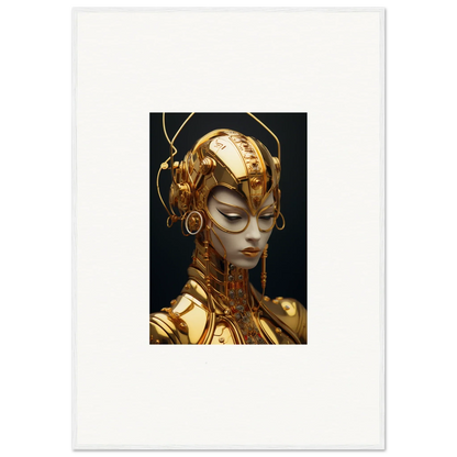 Golden robotic figure with ornate design, perfect for Moulin Mystique room decoration