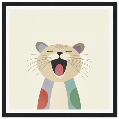 Yawning cartoon cat with colorful patches from Majestic Feline Viva collection