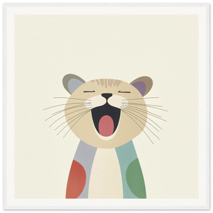 Cartoon cat yawning, featured in Majestic Feline Viva product line