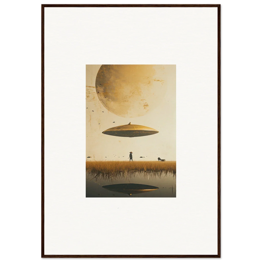 Unidentified flying object over a field in moon Havinpierson themed room decor