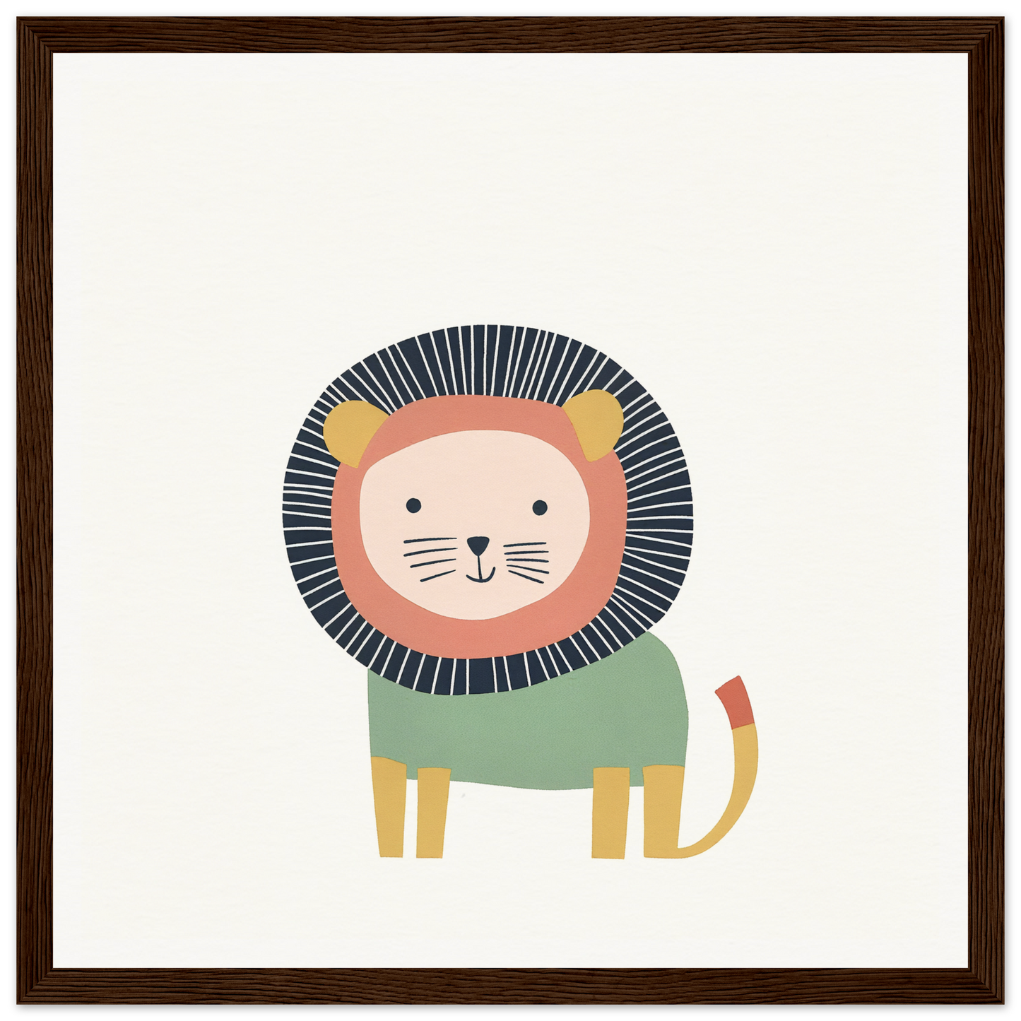 Cute cartoon lion in mint green sweater from Mane Melody Whimsy special edition art™