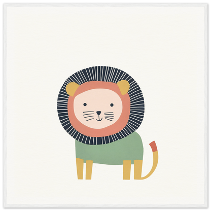 Cute cartoon lion in a mint green sweater from Mane Melody Whimsy special edition art