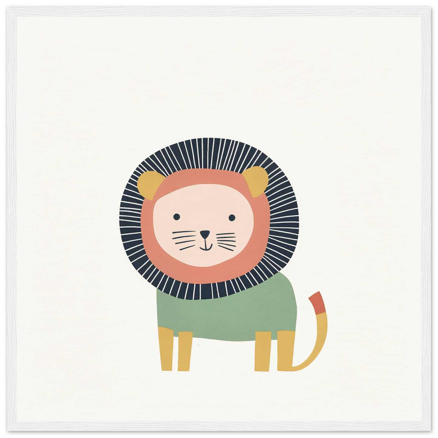 Cute cartoon lion in green sweater from Mane Melody Whimsy special edition art™