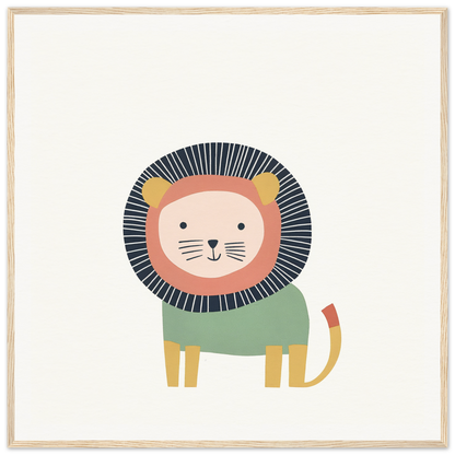 Cute cartoon lion in mint green sweater for Mane Melody Whimsy special edition art™